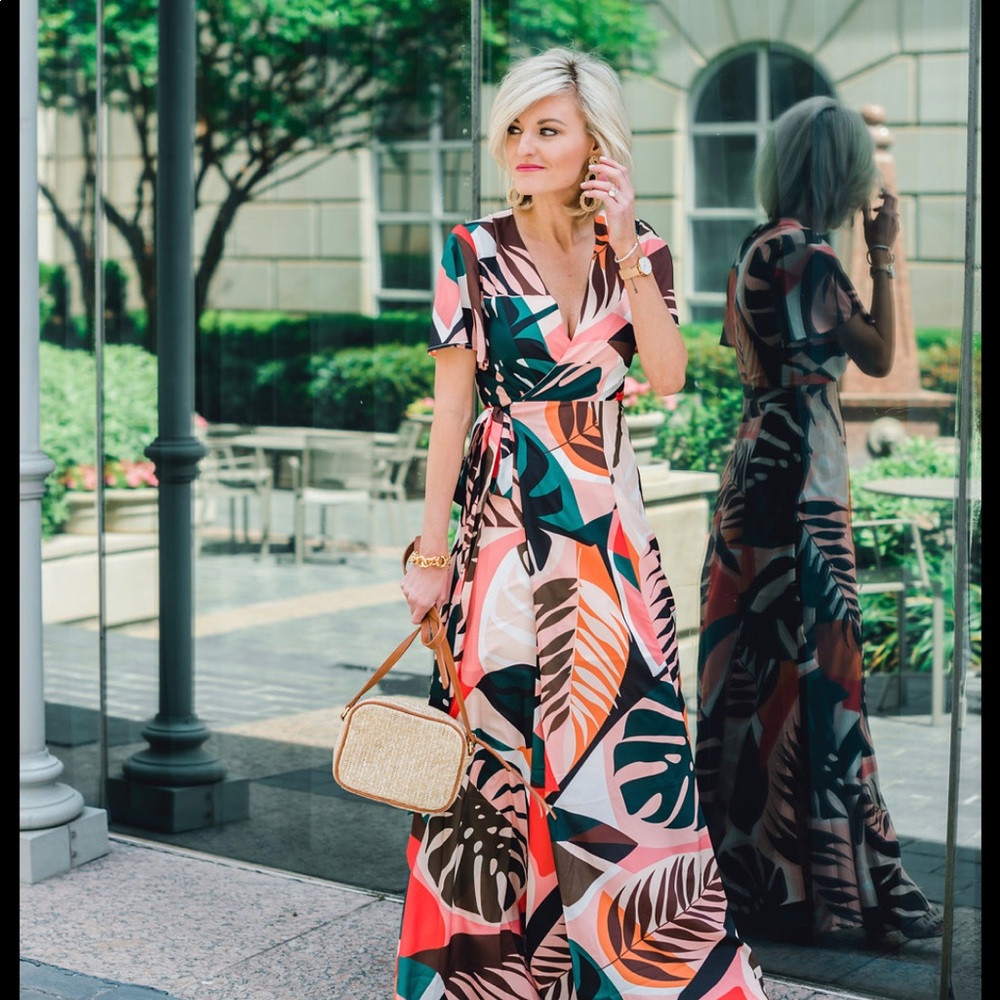 Anthropologie Hutch Tropical Kiera wrap dress